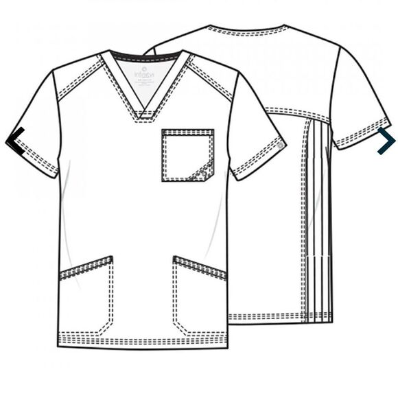 Infinity S Navy Men's V-Neck Modern Fit Scrub Top - Picture 6 of 6